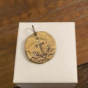 Waxing Poetic charm 1” round with Swarovski crystal anchor